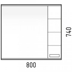 Зеркало-шкаф Corozo Денвер 80/С SD-00000532