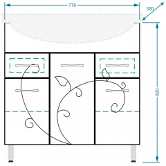 Тумба под раковину Stella Polar Фантазия 80 SP-00000229