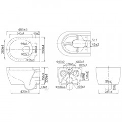 Инсталляция Grohe Rapid SL 38721001 + унитаз SSWW CT2037 black с сиденьем