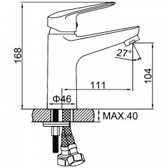 Смеситель для раковины Ledeme H51 L1051