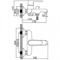 Смеситель для ванны Ledeme H53 L3253