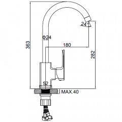 Смеситель для кухни Ledeme H54 L4054-2