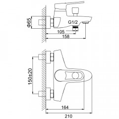 Смеситель для ванны Ledeme H57 L3057