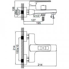 Смеситель для ванны Ledeme H67 L3267