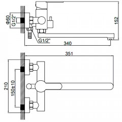 Смеситель универсальный Ledeme H703 L72203