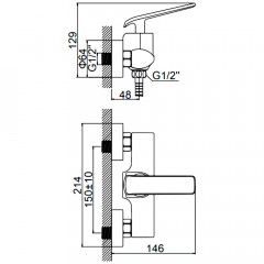 Смеситель для душа Ledeme H74 L2074WR