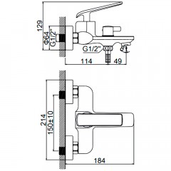 Смеситель для ванны Ledeme H74 L3274