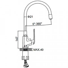 Смеситель для кухни Ledeme H74 L4074WR-3