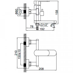 Смеситель для ванны Ledeme H716 L73216