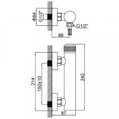 Смеситель для душа Ledeme H76 L2076