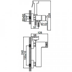 Смеситель с гигиеническим душем Ledeme H78 L5278B