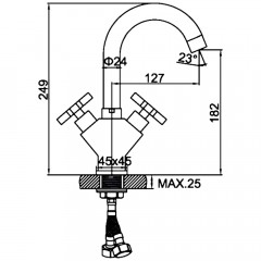 Смеситель для раковины Ledeme H84 L1084-2