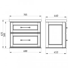 Комплект мебели ASB-Woodline Венеция 70 белый массив ясеня