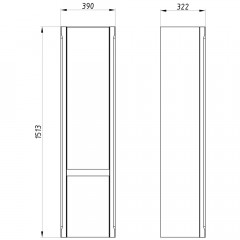 Пенал ASB-Woodline Лорена 40 grigio массив ясеня