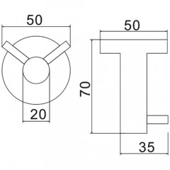 Крючок двойной Ledeme 717 L71705-2