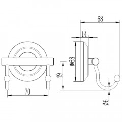 Крючок двойной Ledeme L204-2