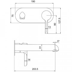 Смеситель для раковины встраиваемый Gappo G03-6 G1003-26