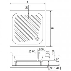 Поддон акриловый RGW Acryl B/CL-S-A 80x80 16180188-51-A