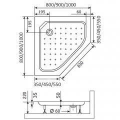 Поддон акриловый RGW Acryl STYLE-TR 80x80 16180588-11