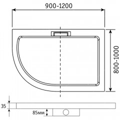 Поддон из литьевого мрамора RGW Marble GWS-41R 120x80 03150482-01R