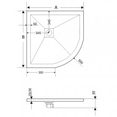 Поддон из искусственного камня RGW Stone ST/R-W 90x90 16153099-01