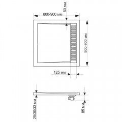 Поддон из искусственного камня RGW Stone STM-G 90x90 14202099-02