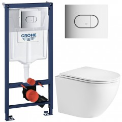 Инсталляция Grohe Rapid SL 38981000 + унитаз WeltWasser Merzbach 004 GL-WT безободковый с сиденьем