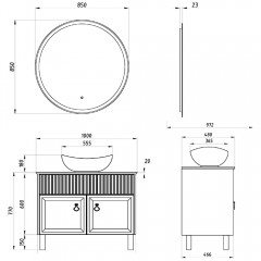 Комплект мебели ASB-Woodline Риола 100