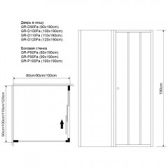 Душевое ограждение Grossman Falcon GR-D120-P100Fa