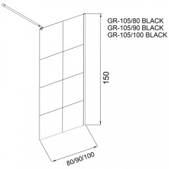 Шторка на ванну Grossman GR-10580BLACK