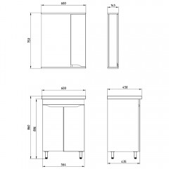 Тумба с раковиной ASB-Mebel Бари 60-2.0