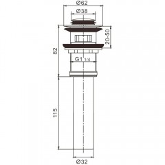 Донный клапан Rose RS14