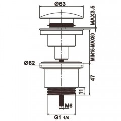 Донный клапан Rose RS31