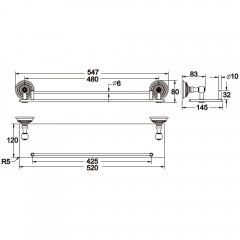 Полка стеклянная Rose RG1419Q