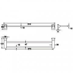 Полотенцедержатель двойной Rose RG1627H