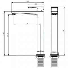 Смеситель для раковины Kern 1555 chrome