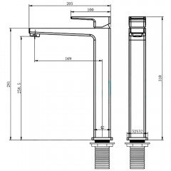 Смеситель для раковины Kern 1555 matt gold