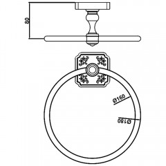 Полотенцедержатель-кольцо AltroBagno Antik 081601 Br