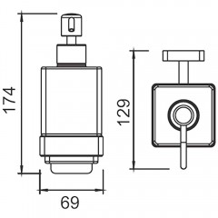 Дозатор жидкого мыла AltroBagno Quadro 080403 Cr