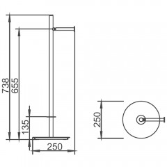 Стойка напольная AltroBagno Beni aggiuntivi FS 083306 Cr