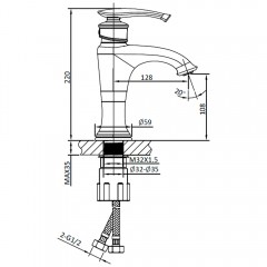 Смеситель для раковины AltroBagno Beatrice 0112 Cr