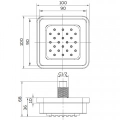 Форсунка гидромассажная AltroBagno Beni aggiuntivi BJ 071602 NeOp