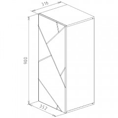 Шкаф подвесной Бриклаер Кристалл 35x90 белый