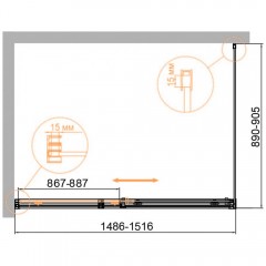 Душевой угол Cezares Duet Soft-M DUET SOFT-M-AH-1-150/90-C-Cr