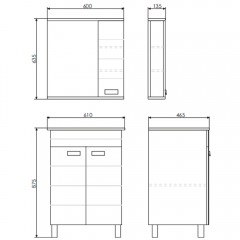 Зеркало-шкаф Comforty Модена М-60 белый матовый