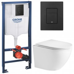 Инсталляция Grohe Rapid SL 38811KF0 + унитаз WeltWasser Merzbach 004 GL-WT безободковый с сиденьем