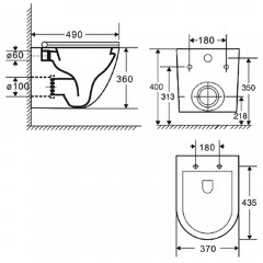 Инсталляция Grohe Rapid SL 38811KF0 + унитаз WeltWasser Merzbach 004 GL-WT безободковый с сиденьем