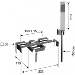 Смеситель для ванны Remer Flash ZC02