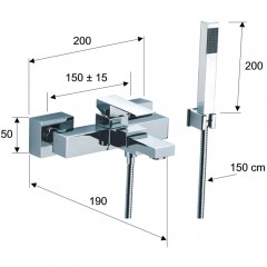 Смеситель для ванны Remer Q-Design QD02