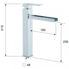 Смеситель для раковины Remer Qubika Cascata QC11L